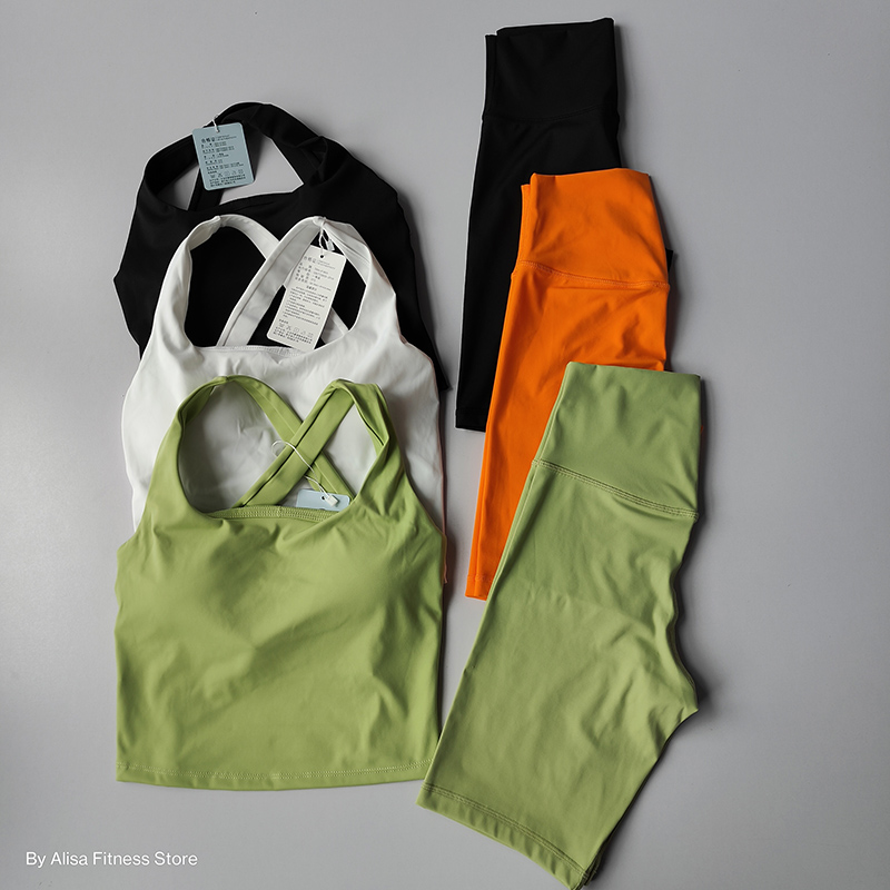 Pilates Yoga Gear - Shorts de manga comprida e cintura