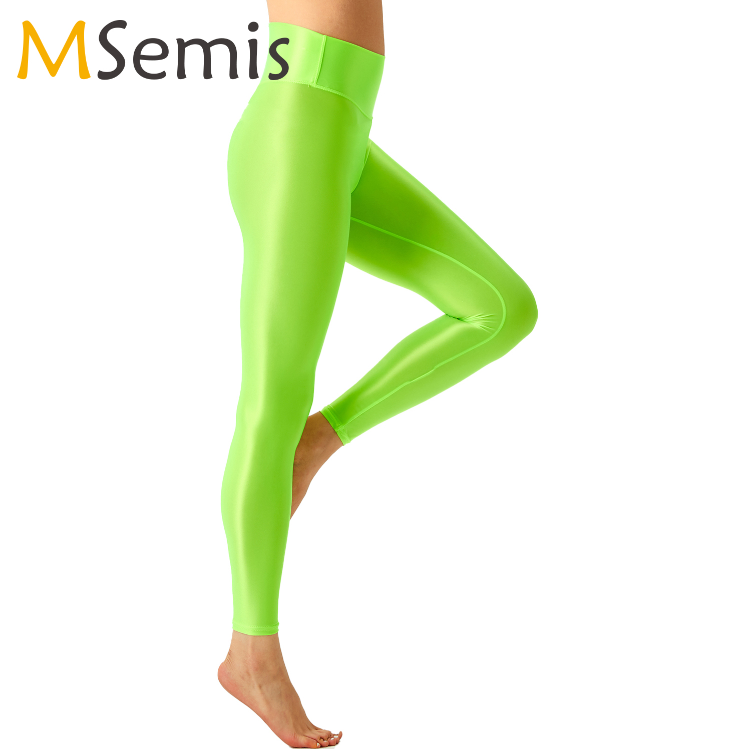 Pilates Yoga Legging - Mulheres brilhantes ballet leggings cintura elástica