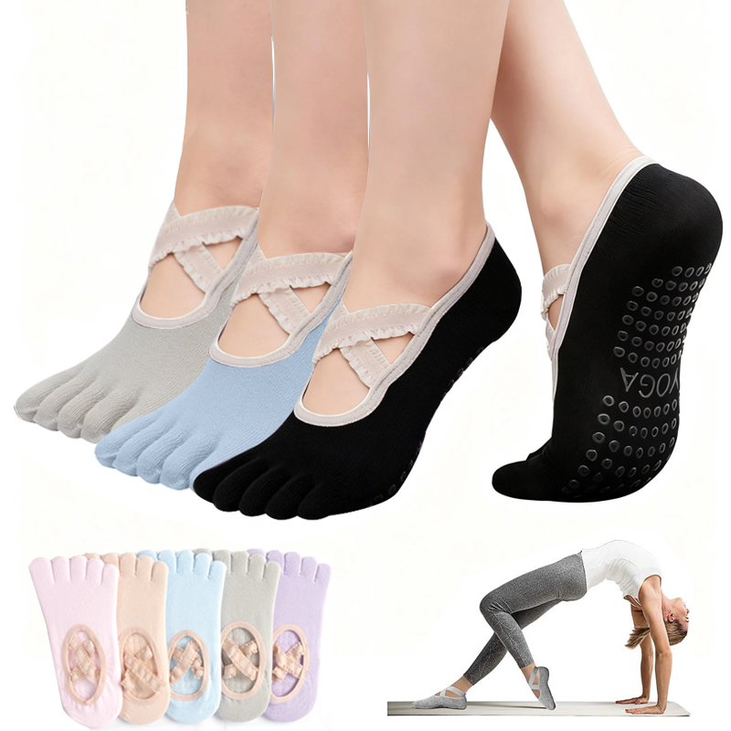 Pilates With Yoga - Meias de Pilates Antiderrapantes para Mulheres