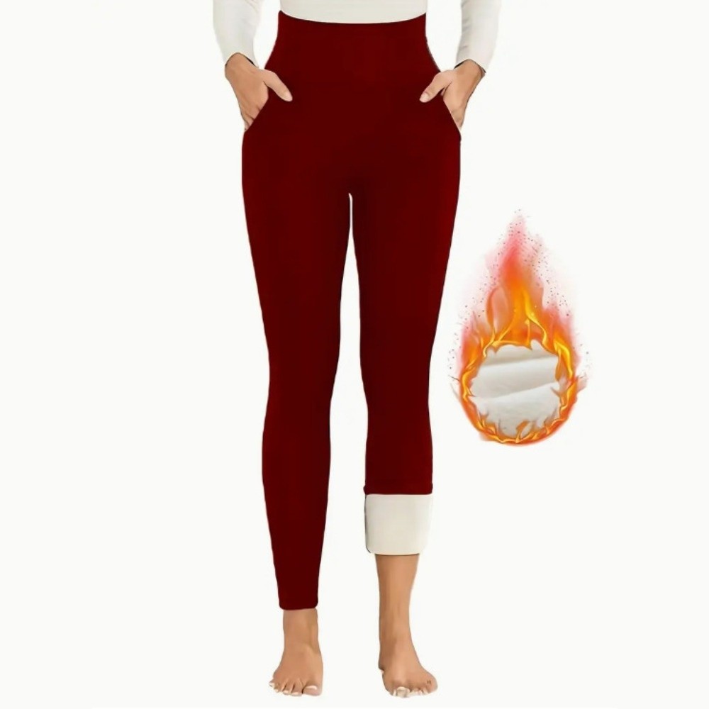 Pilates Yoga Legging - Leggings de Fleece de Cintura Alta