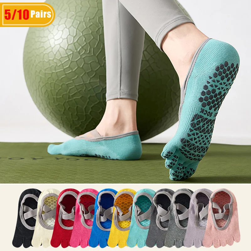 Pilates With Yoga - 5/10 Pares de Meias de Algodão