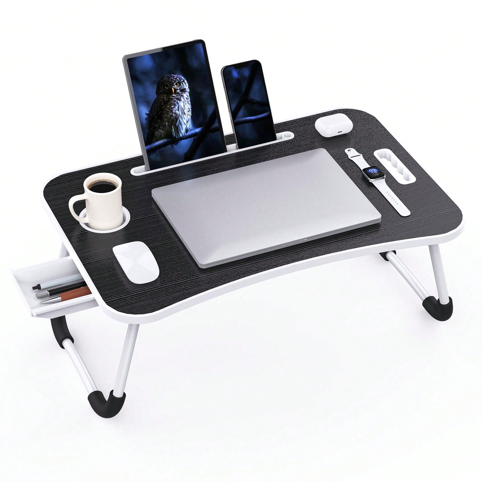 Inversion Table Fold - Mesa dobrável para laptop com gaveta