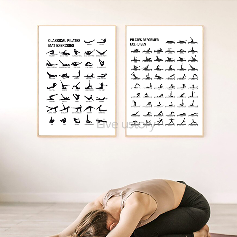 Pôster de Quadro de Exercícios - Pilates With Yoga avaliação e preço