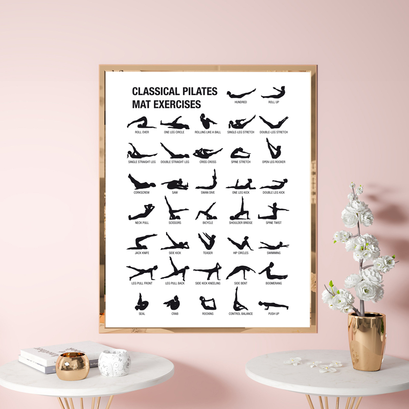 Pôster de Quadro de Exercícios - Pilates With Yoga avaliação e preço